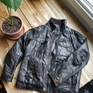 Levi's Faux-leather aviator bomber jacket